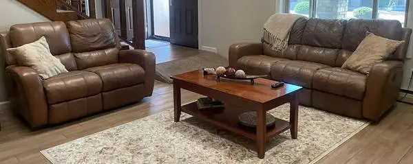 Leather Sofa Couch & Loveseat