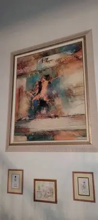 Huge oil painting custom frames beach colors