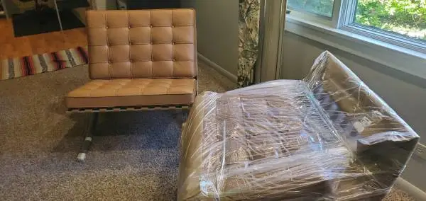KNOLL BARCELONA AUTHENTIC LEATHER CHAIRS (BRAND NEW IN THE ORIGINAL PK