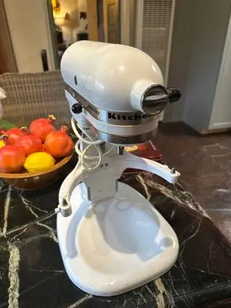 KitchenAid stand mixer with attachments