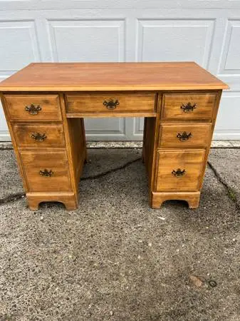 Older antique small Desk  7 drawer