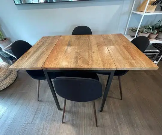 West elm mango wood drop leaf dining table