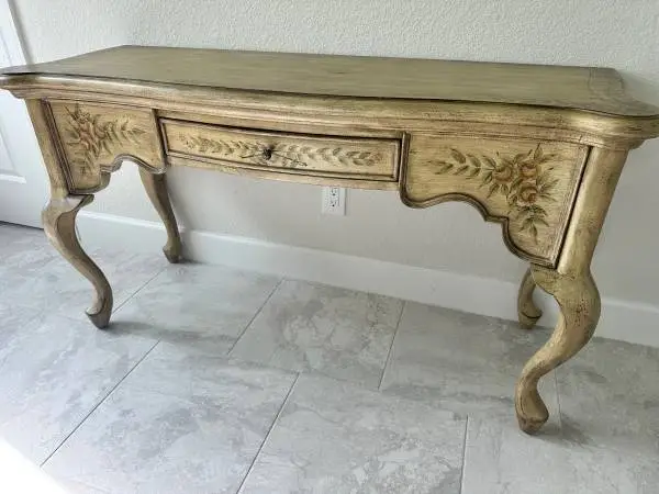 Secretary desk or console table, exquisite hand painted