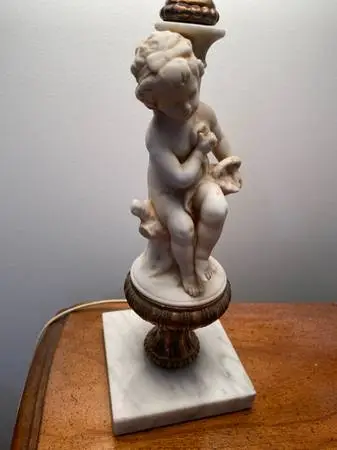 Pair of Vintage Italian Cherub Table Lamps - Marble Base ($100 OBO)