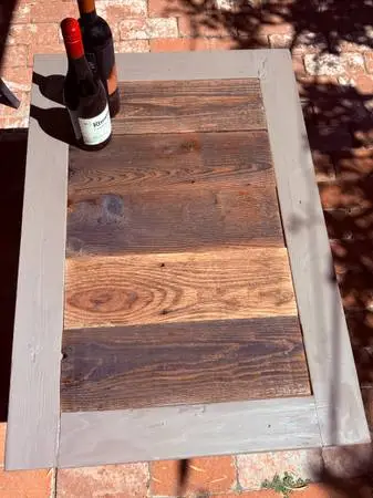 Patio coffee table made a recycled wood
