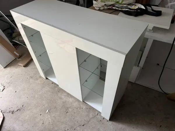 White storage accent / console table