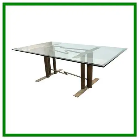 Bespoke Glass + Sculptural Base Dining Table