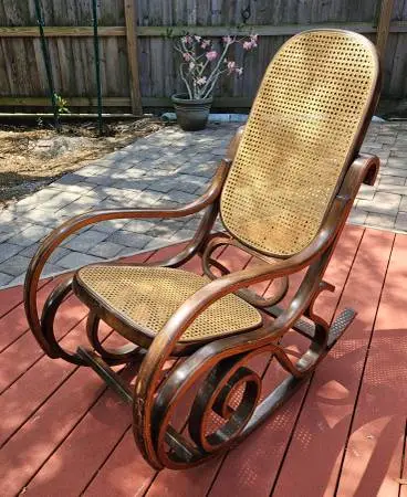 Elegant Bentwood Cane Rocking Chair Classic Vintage Style