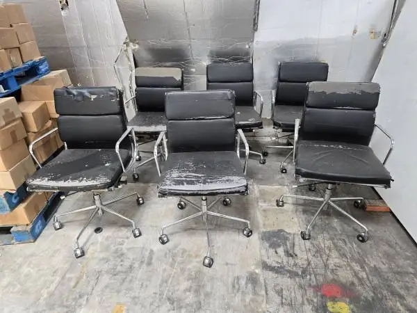 7-conference/Office chairs eith chrome seivel base