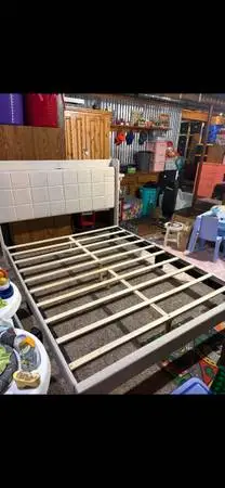 Queen size platform bed and nightstands