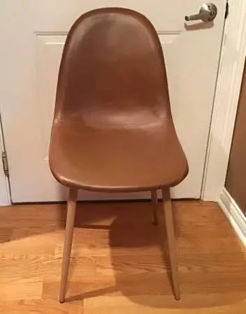 Faux leather chair wood legs 18”