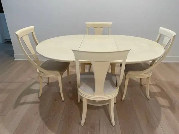 Lacquer Dining Table & 4 Chairs