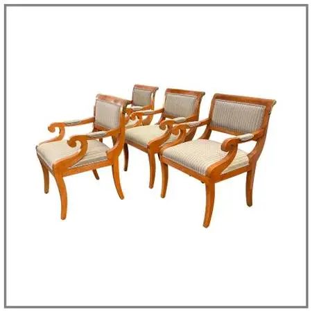 Neoclassical Influenced Vintage Armchairs, Set Of Four