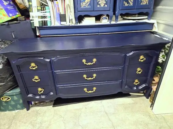 Dresser - Navy Blue - Solid Wood