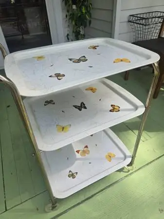 Mid Century Modern Butterfly Bar Cart