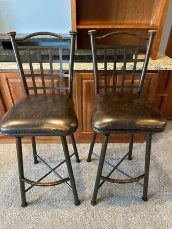 Metal Swivel Bar Stools (2)