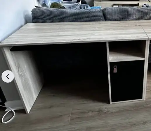 Home Office Desk with Storage – Oak & Black – 45 - (2/2)