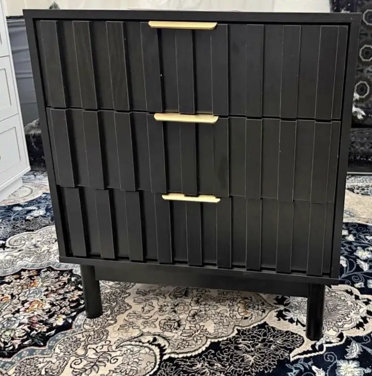 Royalcraft ZBCD001 Black 3-DrawerNightstand