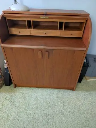 TEAK Roll Top Desk