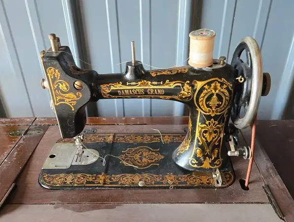 Antique Damascus Grand Sewing Machine