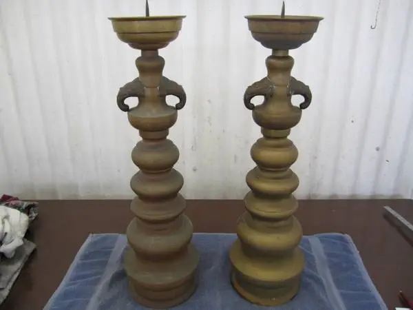 ANTIQUE JAPANESE CANDLE LAMPS/HOLDERS