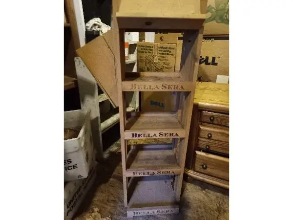 wine storage solid wood stand 4 shelves