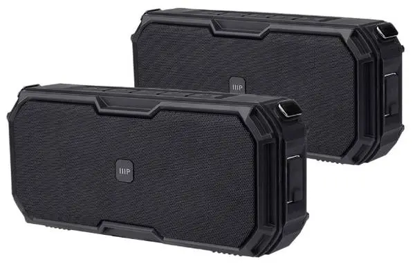 SET OF TWO: Monoprice 30W Harmony Boombox Portable Bluetooth Speaker