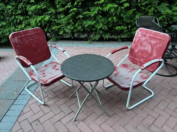 50’s Lawn Chairs, 2, All Metal, Very Kitschy