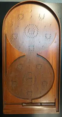 Vintage Wooden Wood Manual Pinball Bagatelle Peg Board Machine