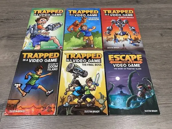 TRAPPED IN A VIDEO GAME Series by Dustin Brady 5 Paperback Books