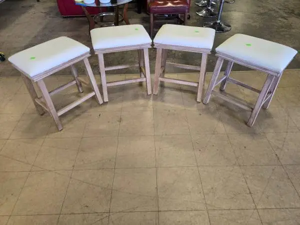 Habitat for Humanity Restore – Set of 4 Farmhouse Upholstered Stools