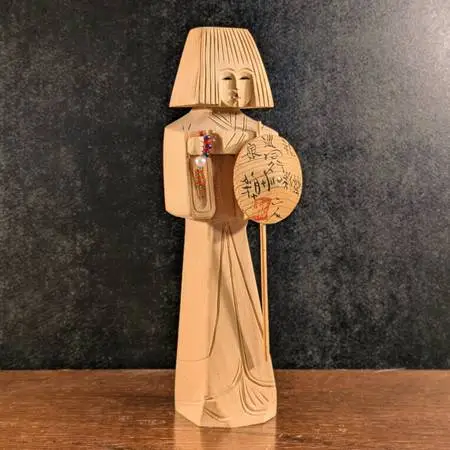 Vintage Japanese Kokeshi Doll - Signed Shufeng (秀峰) Wood Carving Folk Art 7