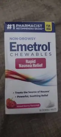 Emetrol nausea relief treatment 60 tablets chewable! New!