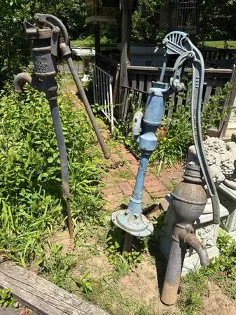 3 Antique Cast Iron Myers & Bros./Deming Co.+ Farm Hand Water pumps
