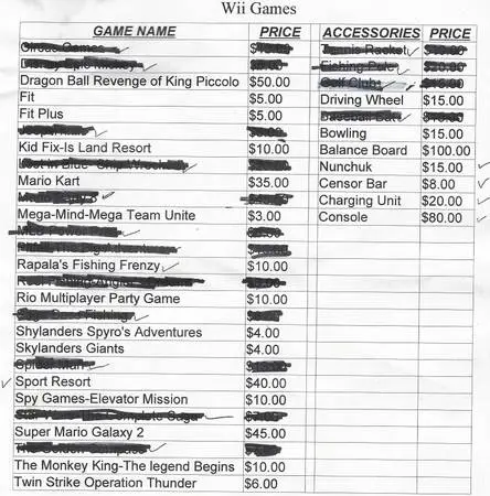 Wii Games (Various Prices)