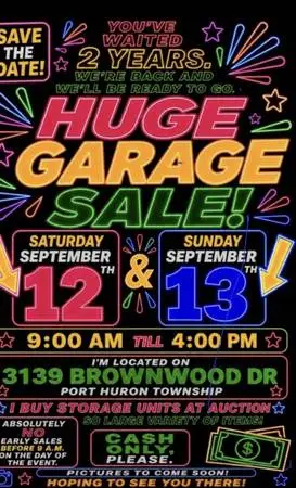 HUGE GARAGE SALE Sept 12th & 13th 9~4 3139 BROWNWOOD DR-NO EARLY SALES