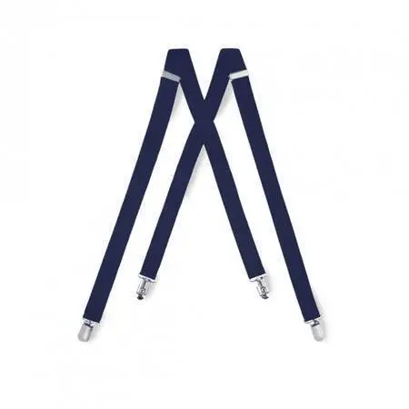 Suspenders/Mens NAVY BLUE Wide Clip Suspenders.