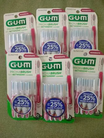 LOT OF 6/PACKS OF 10 GUM GO-BETWEEN CLEANERS MODERATE *NEW*