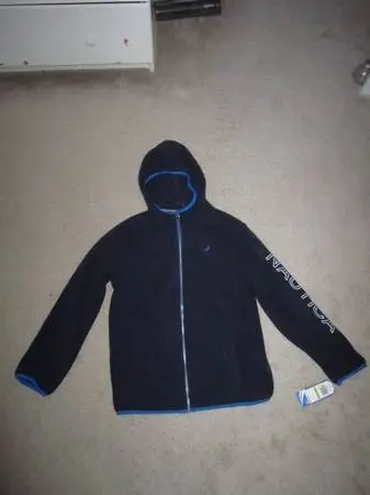 Nautica New w Tag Fleece Hooded Full Zipper Jacket Youth M or L