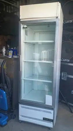 Refrigerator blue air single door glass display commercial restaurant