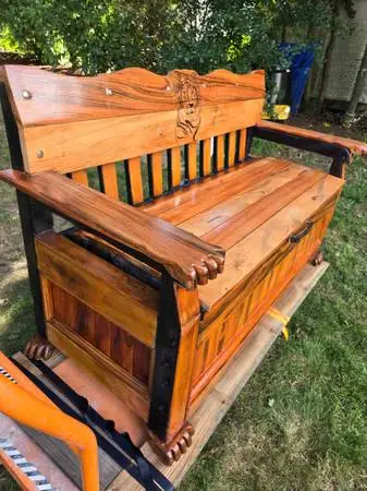 Exotic imported tiger wood bench