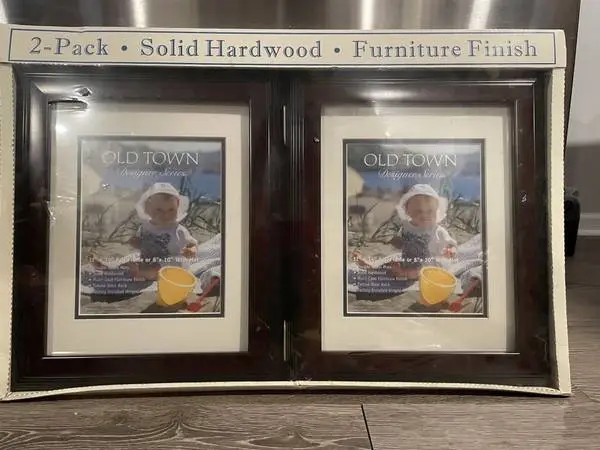 New! Two 11 x 14 Full Frame Mahogany Hardwood Picture Frames!