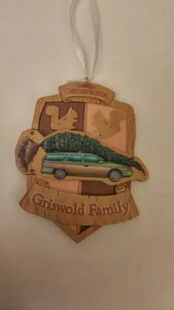 Christmas Vacation Griswold Family Wagon Car Ornament w two Squirrels