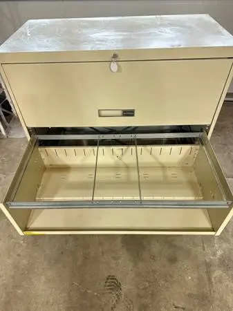 SHELF STYLE 3 drawer locking lateral file cabinet ALLSTEEL 36 w