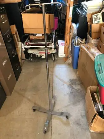 Medline IV poles 4 casters 2 hooks adjustable heights (new) several