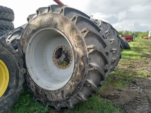 1100/45R46 Goodyear radial tires on 20-bolt ag wheels- 90 percent