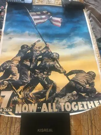 War poster on canvas type fabric