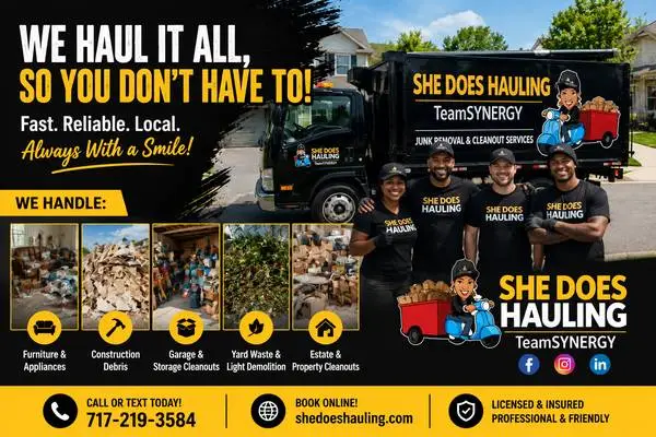 She Does Hauling - Junk Removal Services ($55 minimum charge)