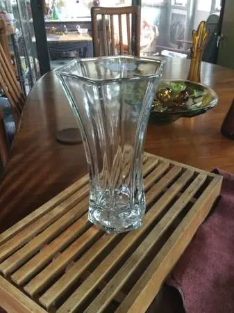 Vintage Hoosier clear glass vase