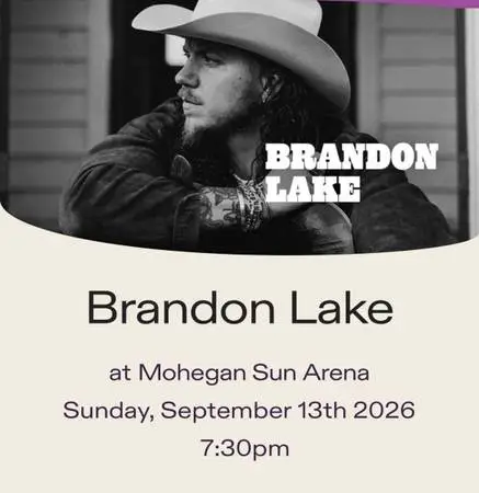 2 tickets to Brandon Lake at Mohegan Sun 9/13/26